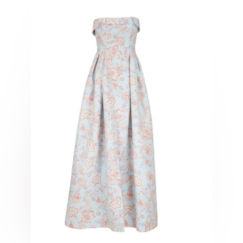 Sachin + Babi Strapless Floral Gown